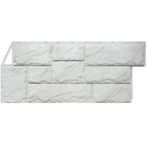 Фасадная панель FineBer серии «Камень крупный» цвет «Мелованный белый»